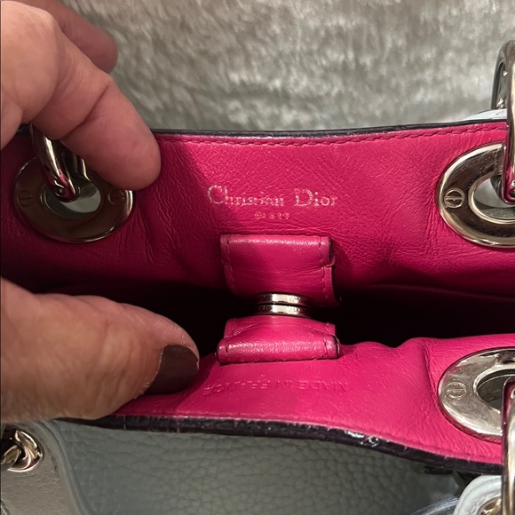 Dior Sky Blue Leather Satchel with Pink Interior - Picture 6 of 6